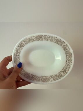 Pyrex 77-1 gravy boat plate woodland floral